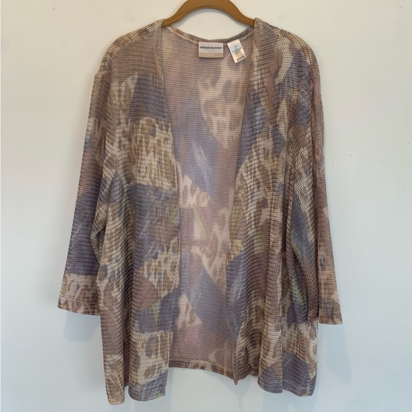 Alfred Dunner Marbled Pastels Lightweight Open Cardigan - Picture 3 of 8